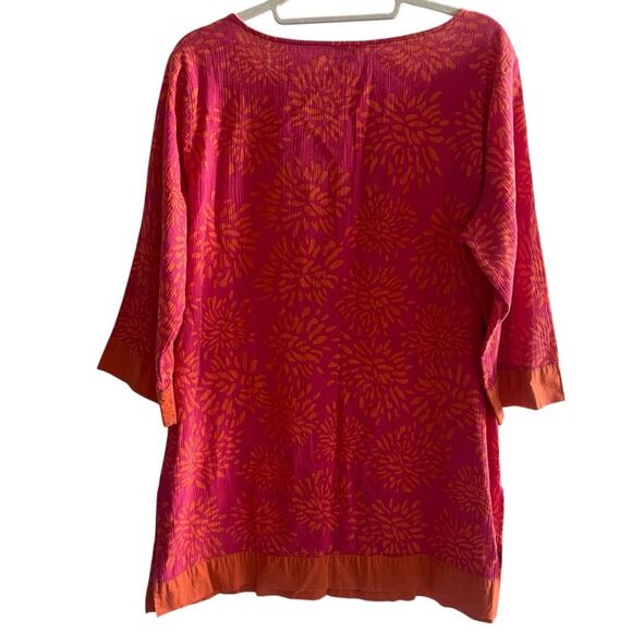 Talbots Pink Orange Tunic Top Swimsuit Coverup Women’s Size Large Cotton Swim - Picture 5 of 5